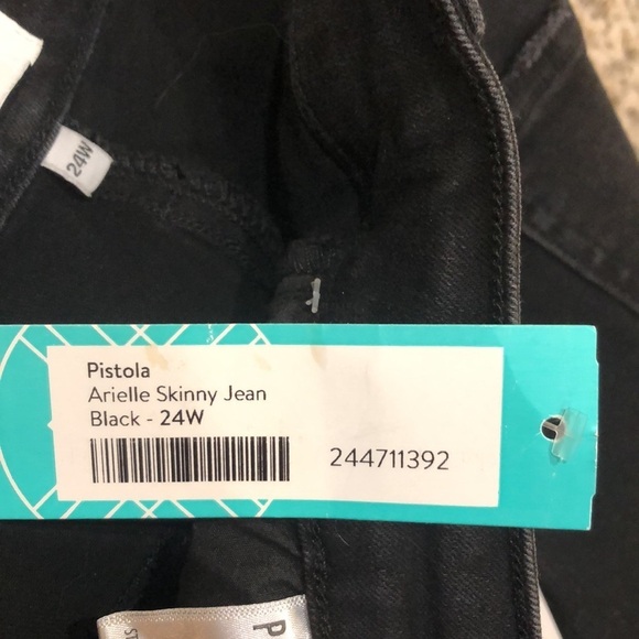 NWT Pistola Arielle Skinny Jeans 24W Midnight Special Distressed Black Denim - Picture 12 of 12